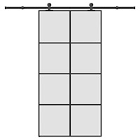 vidaXL Skjutdörr med hårdvara 102,5x205 cm ESG-glas och aluminium