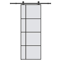 vidaXL Skjutdörr med beslagset ESG glas och aluminium 76x205 cm