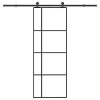 vidaXL Skjutdörr med beslagset ESG glas och aluminium 76x205 cm