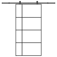 vidaXL Skjutdörr med hårdvara 102,5x205 cm ESG-glas och aluminium