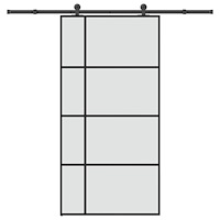 vidaXL Skjutdörr med hårdvara 102,5x205 cm ESG-glas och aluminium
