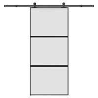 vidaXL Skjutdörr med beslagset härdat glas och aluminium 90x205 cm