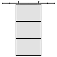 vidaXL Skjutdörr med hårdvara 102,5x205 cm härdat glas och aluminium