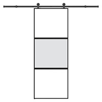 vidaXL Skjutdörr med beslagset härdat glas och aluminium 76x205 cm