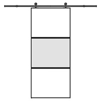 vidaXL Skjutdörr med beslagset härdat glas och aluminium 90x205 cm
