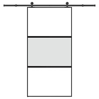 vidaXL Skjutdörr med hårdvara 102,5x205 cm härdat glas och aluminium