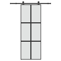 vidaXL Skjutdörr med beslagset härdat glas och aluminium 76x205 cm
