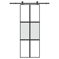 vidaXL Skjutdörr med beslagset härdat glas och aluminium 76x205 cm