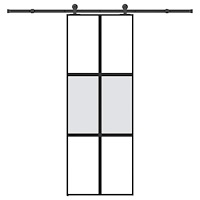 vidaXL Skjutdörr med beslagset härdat glas och aluminium 76x205 cm