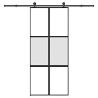 vidaXL Skjutdörr med beslagset härdat glas och aluminium 90x205 cm