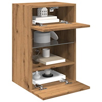 vidaXL Nástenné skrinky s LED osvetlením pre TV 2 st artisan ek 40x30x60,5 cm