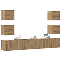 vidaXL Väggmonterade TV-skåp 6 st ek konstruerat trä