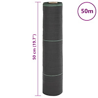 vidaXL Ogräsmatta svart 0,5x50 m PP