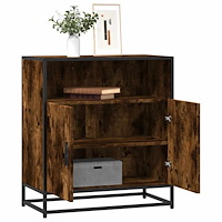 vidaXL Skänk rökfärgad ek 68x35x76 cm konstruerat trä