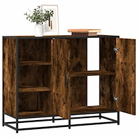 vidaXL Skänk rökfärgad ek 92x35x76 cm konstruerat trä