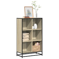 vidaXL Bokhylla sonoma-ek 65,5x33x107,5 cm konstruerat trä