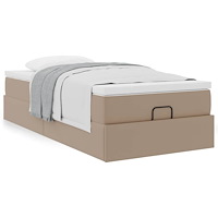 vidaXL Ottoman sängram med madrass cappuccino 90x200 cm konstläder