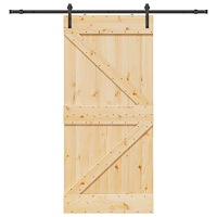 vidaXL Skjutdörr med beslag 100x210 cm massiv furu