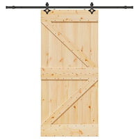 vidaXL Skjutdörr med beslag 100x210 cm massiv furu