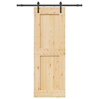 vidaXL Skjutdörr med beslag 80x210 cm massiv furu