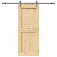 vidaXL Skjutdörr med beslag 95x210 cm massiv furu