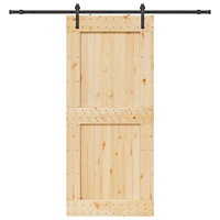 vidaXL Skjutdörr med beslag 100x210 cm massiv furu
