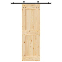 vidaXL Skjutdörr med beslag 70x210 cm massiv furu