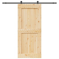 vidaXL Skjutdörr med beslag 100x210 cm massiv furu