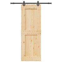 vidaXL Skjutdörr med beslag 80x210 cm massiv furu