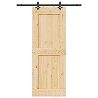 vidaXL Skjutdörr med beslag 85x210 cm massiv furu