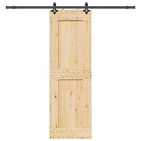 vidaXL Skjutdörr med beslag 70x210 cm massiv furu