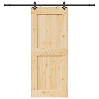 vidaXL Skjutdörr med beslag 95x210 cm massiv furu