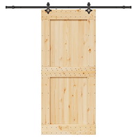 vidaXL Skjutdörr med beslag 100x210 cm massiv furu