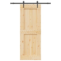 vidaXL Skjutdörr med beslag 85x210 cm massiv furu
