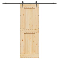 vidaXL Skjutdörr med beslag 80x210 cm massiv furu