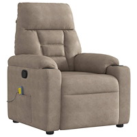 vidaXL Massagefåtölj taupe mikrofibertyg