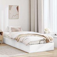 vidaXL Ottoman sängram utan madrass vit 80x200 cm konstläder