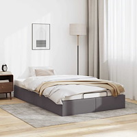 vidaXL Ottoman sängram utan madrass grå 120x190 cm konstläder