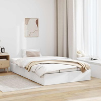 vidaXL Ottoman sängram utan madrass vit 120x200 cm konstläder