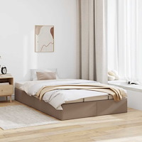 vidaXL Ottoman sängram utan madrass cappuccino 120x200 cm konstläder