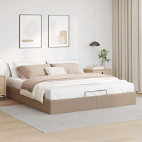 vidaXL Ottoman sängram utan madrass cappuccino 180x200 cm konstläder