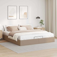 vidaXL Ottoman sängram utan madrass cappuccino 200x200 cm konstläder
