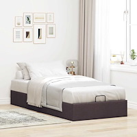 vidaXL Ottoman sängram utan madrass mörkbrun 80x200 cm tyg