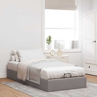 vidaXL Ottoman sängram utan madrass taupe 80x200 cm tyg