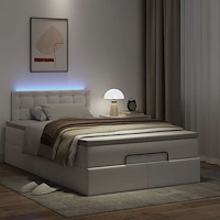 vidaXL Ottoman sängram med madrass vit 120x200 cm konstläder