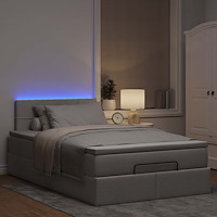 vidaXL Ottoman sängram med madrass taupe 120x200 cm tyg