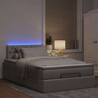 vidaXL Ottoman sängram med madrass taupe 120x200 cm tyg