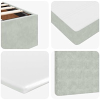 vidaXL Ottoman sängram med madrasser ljusgrå 80x200 cm sammet