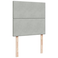 vidaXL Ottoman sängram med madrasser ljusgrå 80x200 cm sammet