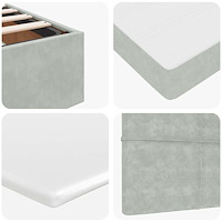 vidaXL Ottoman sängram med madrasser ljusgrå 90x190 cm sammet